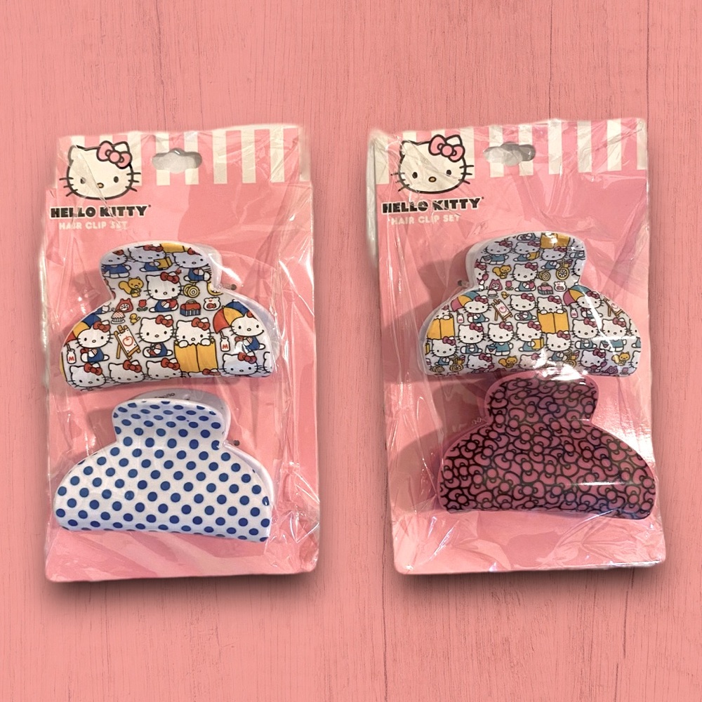 Hello Kitty Hair Clips - 2 sets (4 total)